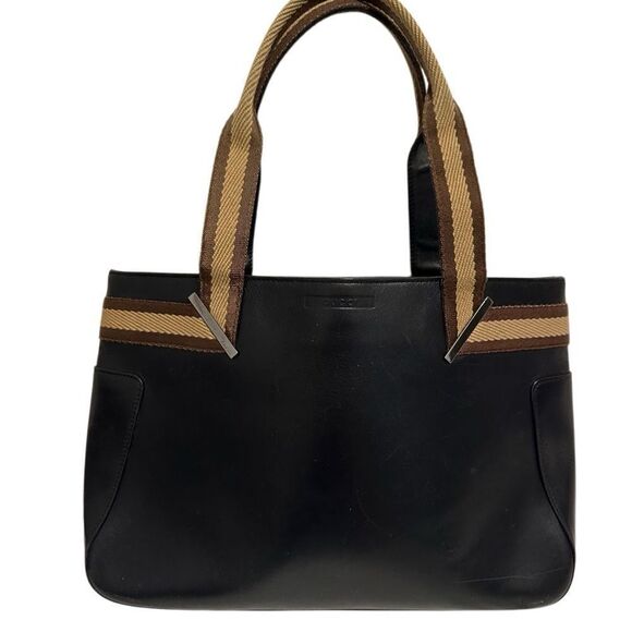 Gucci  brown leather tote with web strap - Picture 3 of 16